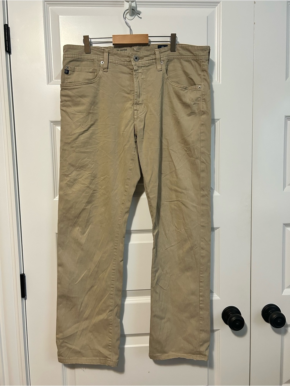 Ag Adriano Goldschmied Protege Straight Leg Men's Chino Pants in Beige - Picture 3 of 7